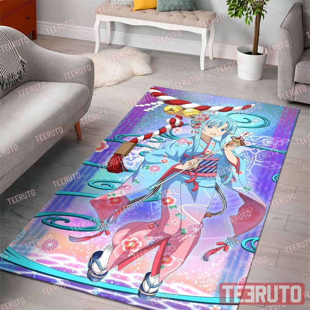 Blue Hair Asuna Yuuki Sword Art Online Christmas Art Rug