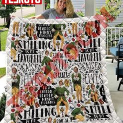 Buddy The Elf Quote Pattern Quilt Blanket