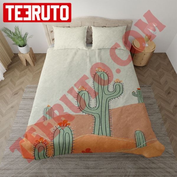 Cactus In Desert Minimal Art Bedding Sets