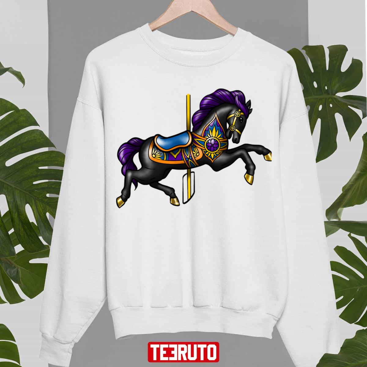 Carousel Horse Black Unisex Sweatshirt