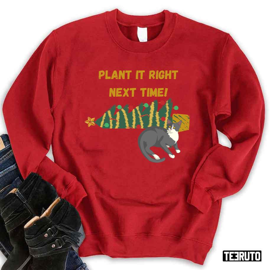 Cat Destroys Christmas Tree Unisex Sweatshirt