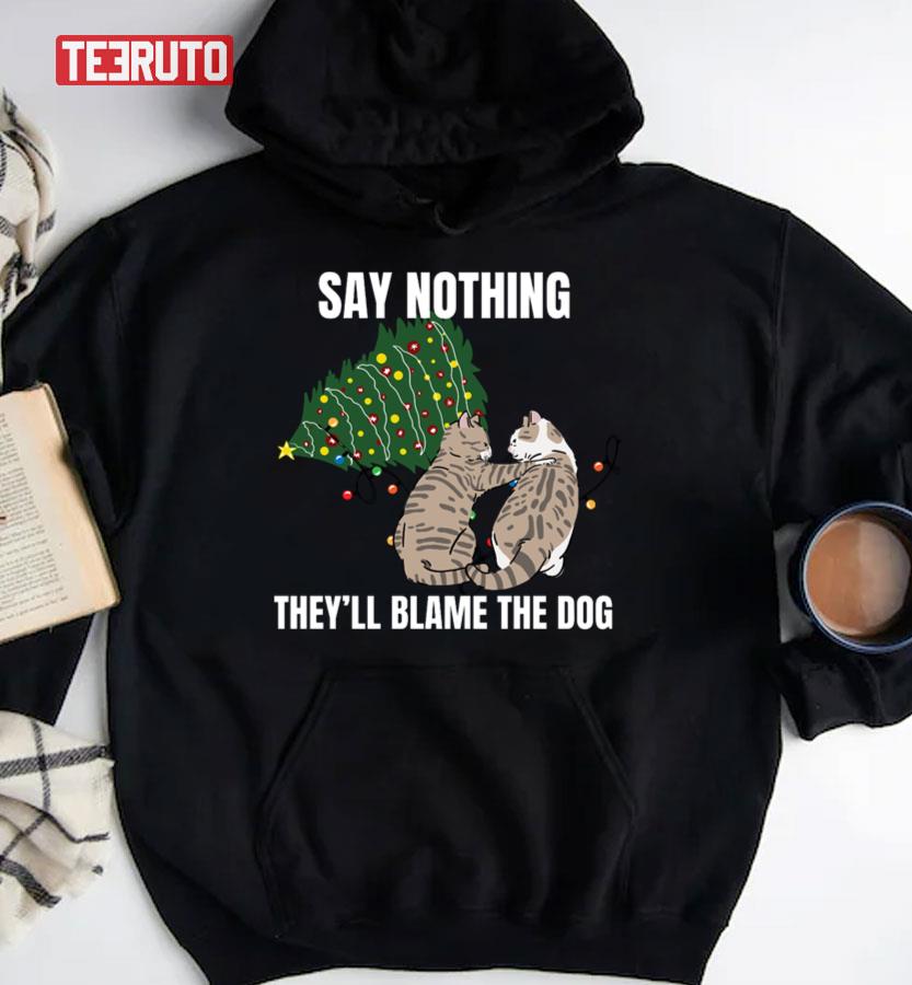 Cat Meme Blame The Dog Christmas Unisex Sweatshirt