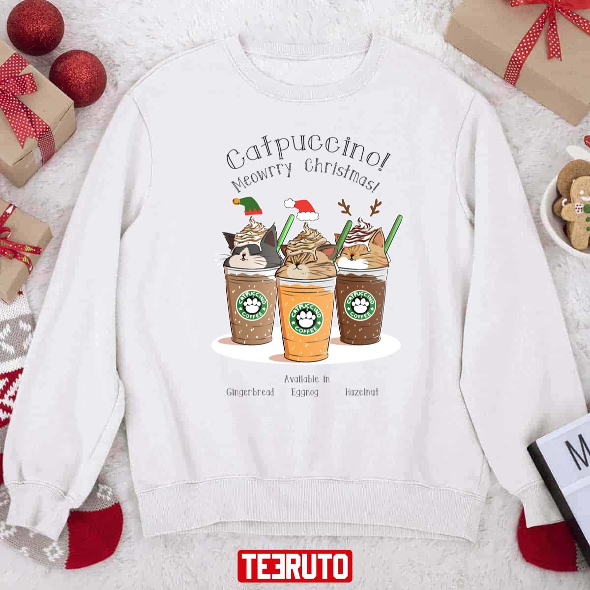 Catpuccino Meowrry Christmas Unisex Sweatshirt