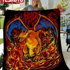 Charmander Pumpkin Halloween Pokemon Quilt Blanket
