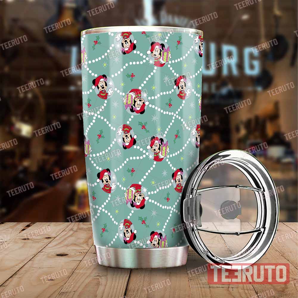 Christmas Disney Minnie Mouse Pattern Stainless Tumbler