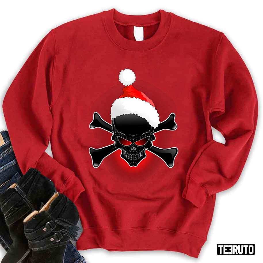 Christmas Evil Santa Black Skull Sweatshirt