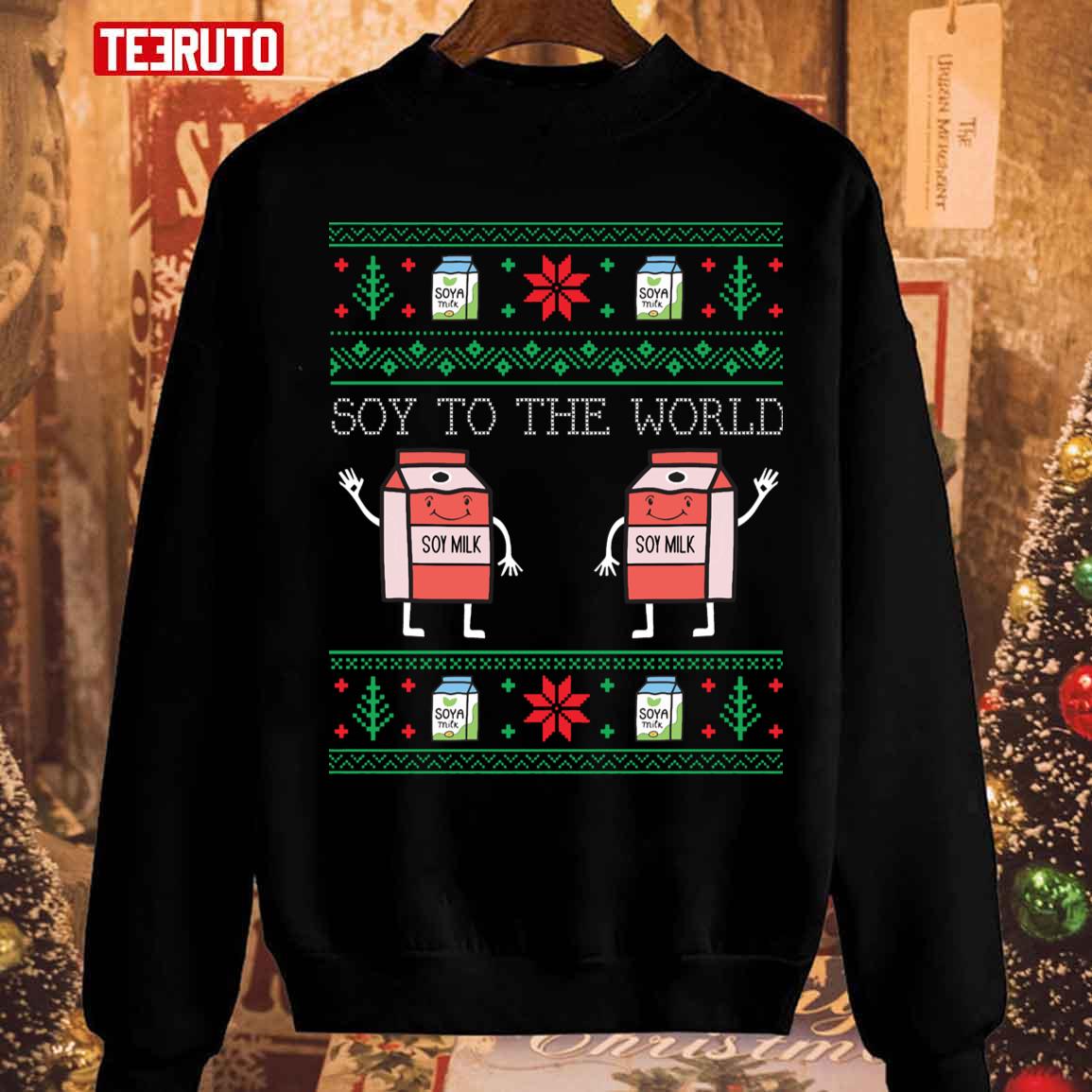 Christmas Vegan Vegetarian Soy Milk Christmas Sweatshirt