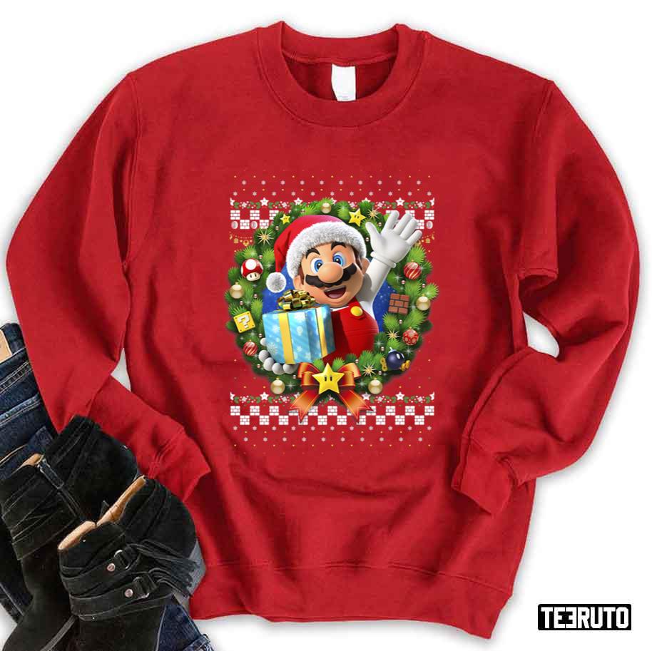Christmas Wreath Present Vintage Sweatshirt