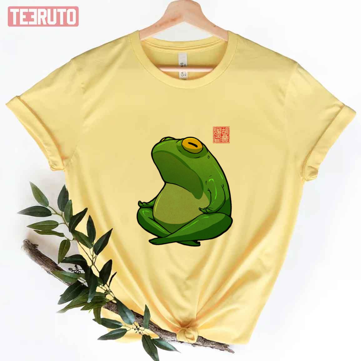 Cross Legged Pose Yoga Frog Unisex T-Shirt
