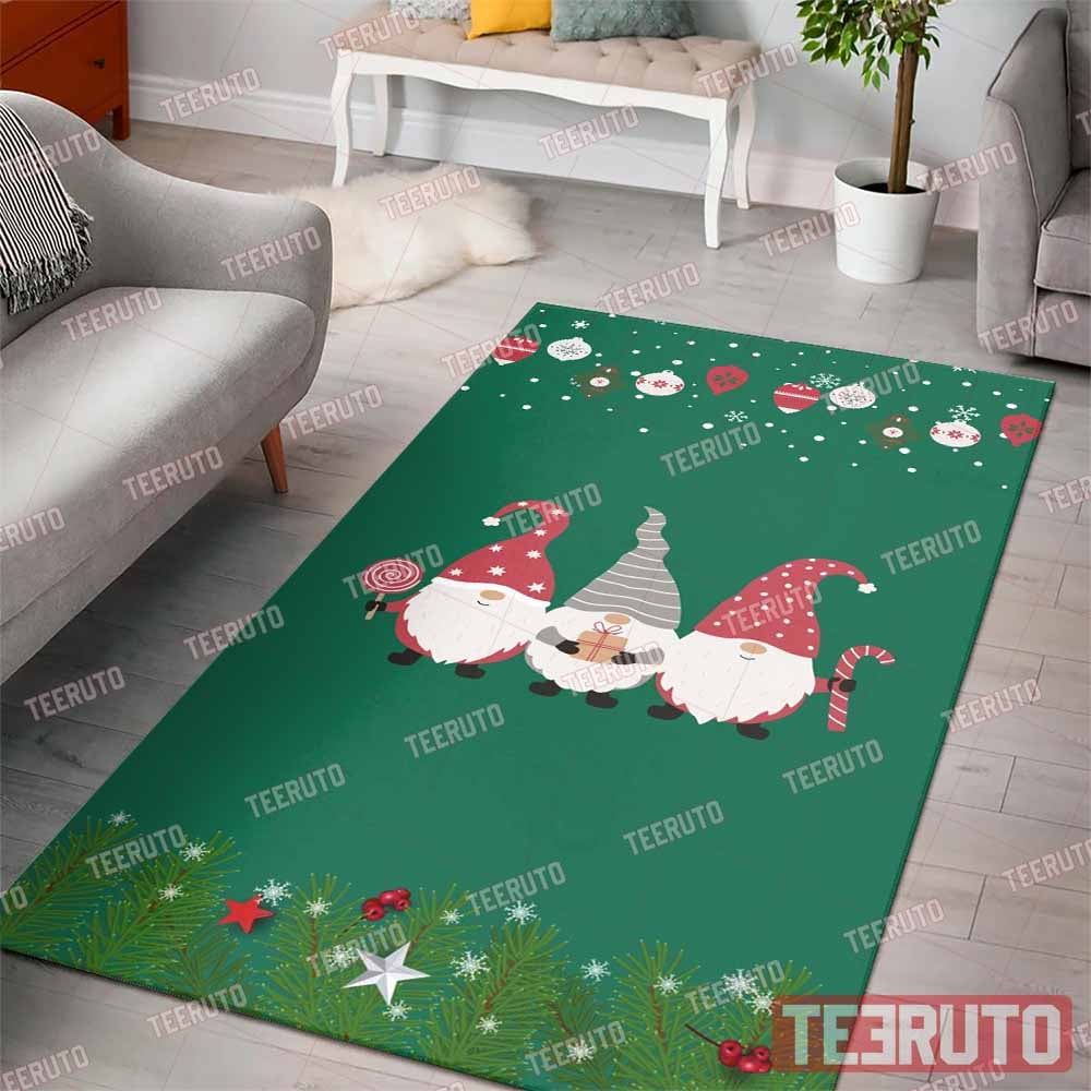 Cute Christmas Gnomes Merry Xmas Rug