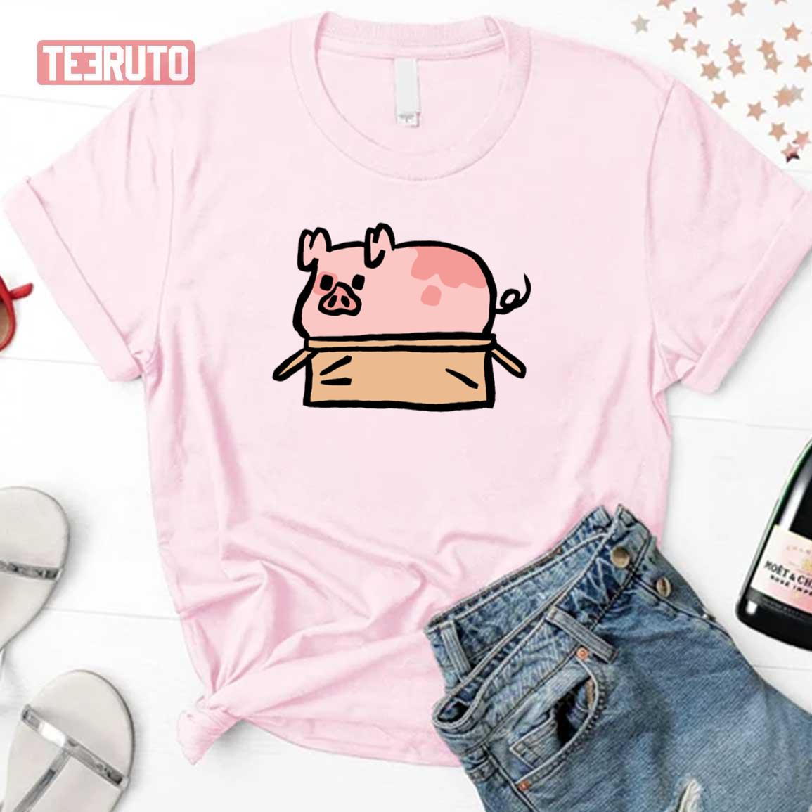 Cute Piggy Pusheen Style Art Unisex T-Shirt