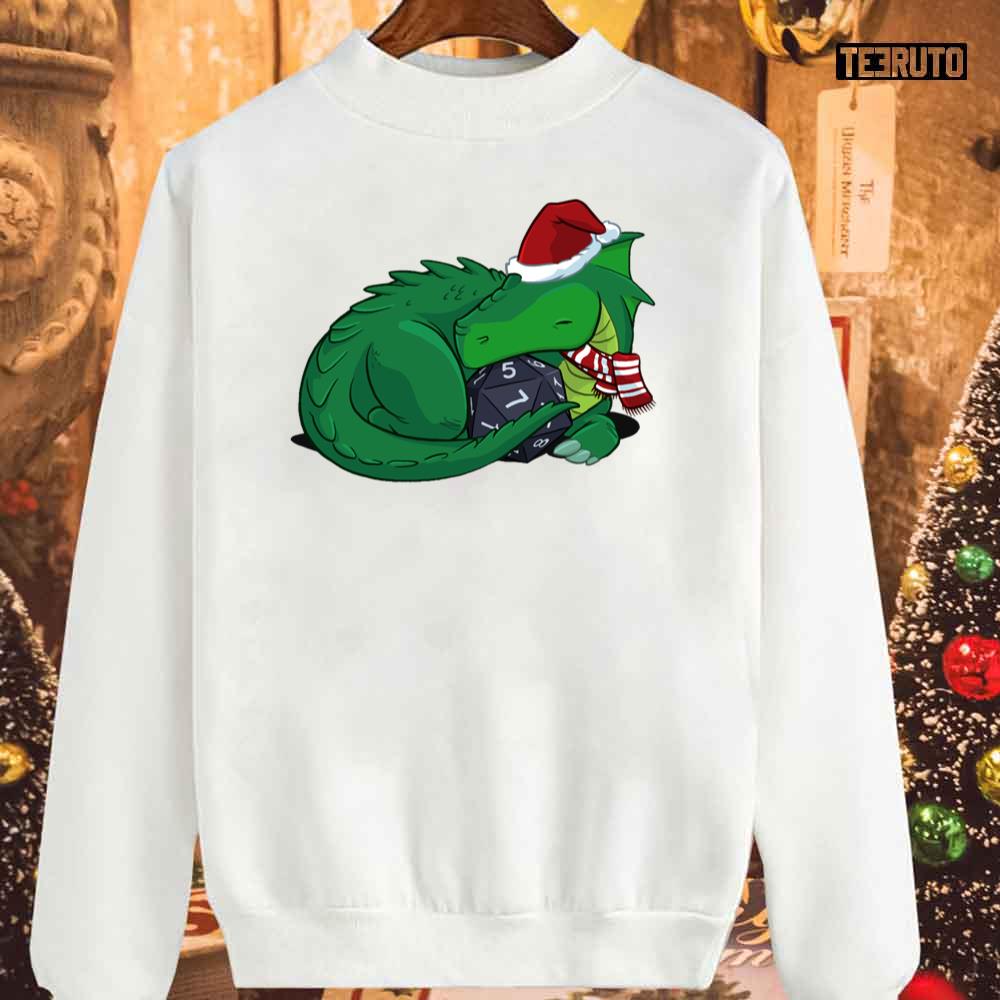 D20 Green Dragon Holiday Unisex Sweatshirt