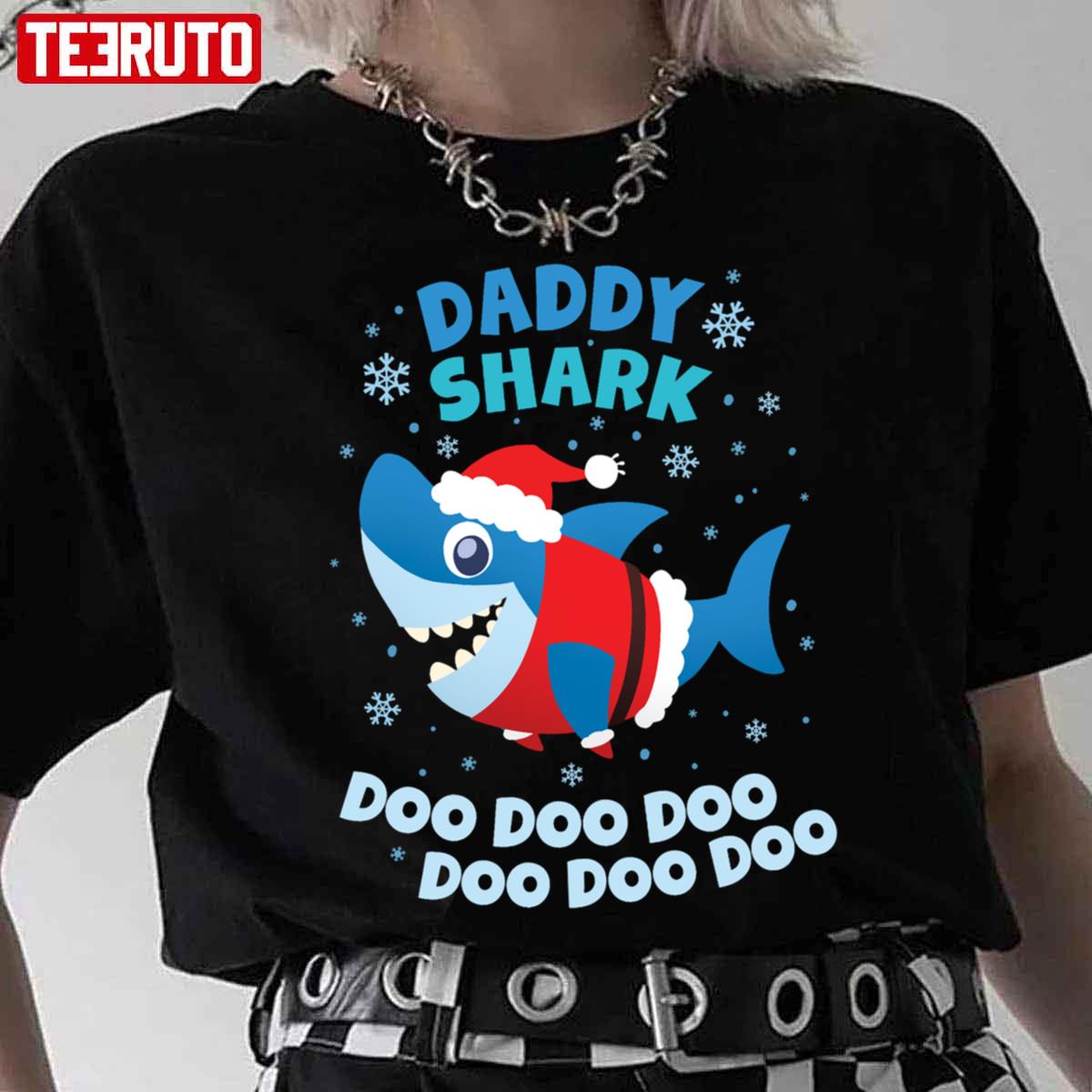 Daddy Shark Doo Doo Doo Christmas For Dad Vintage Unisex T-Shirt