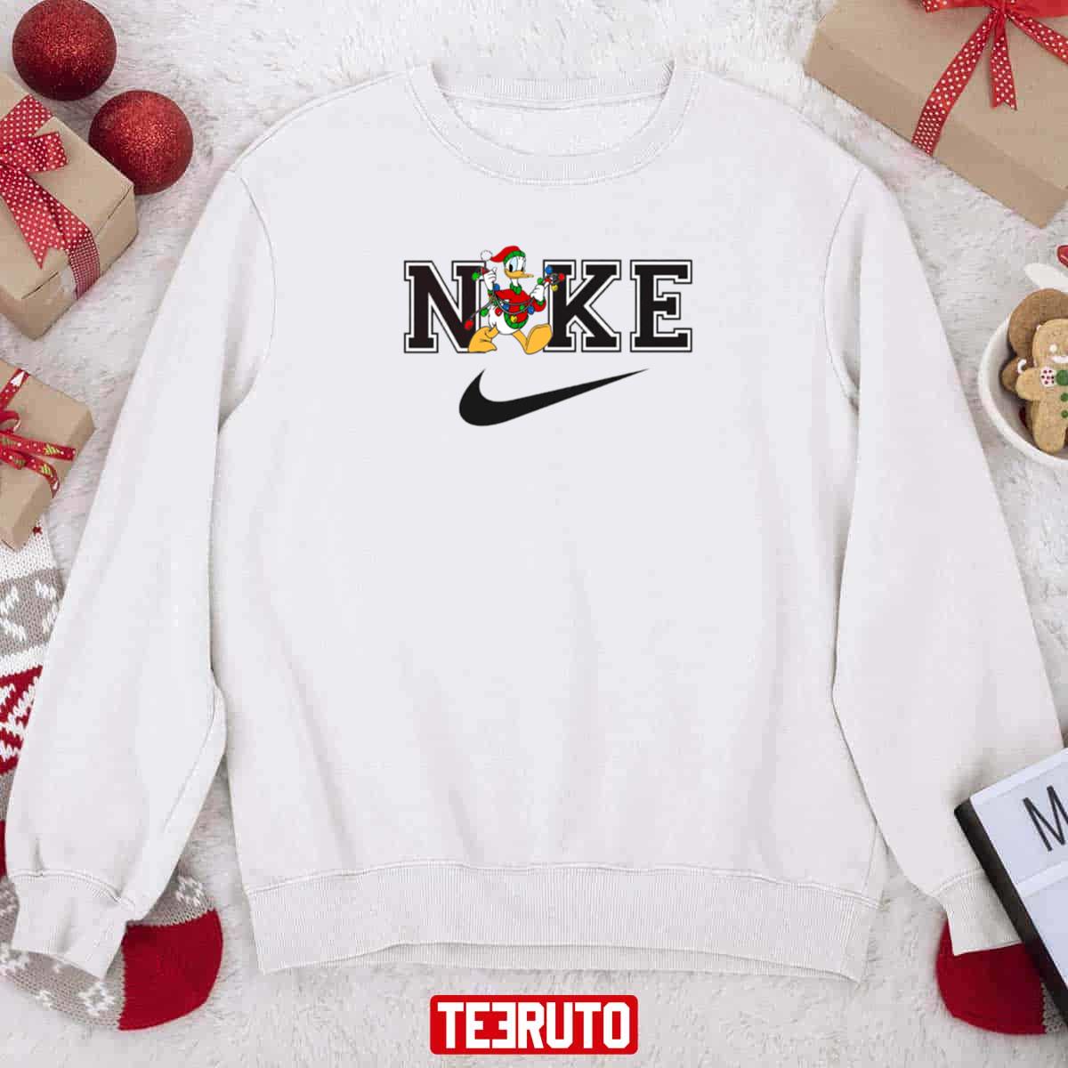 Donald Duck Christmas Nike Logo Sweatshirt - Teeruto