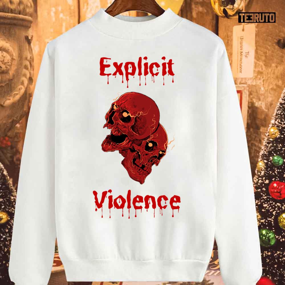 Explicit Violence Double Skull Logo Sweatshirt