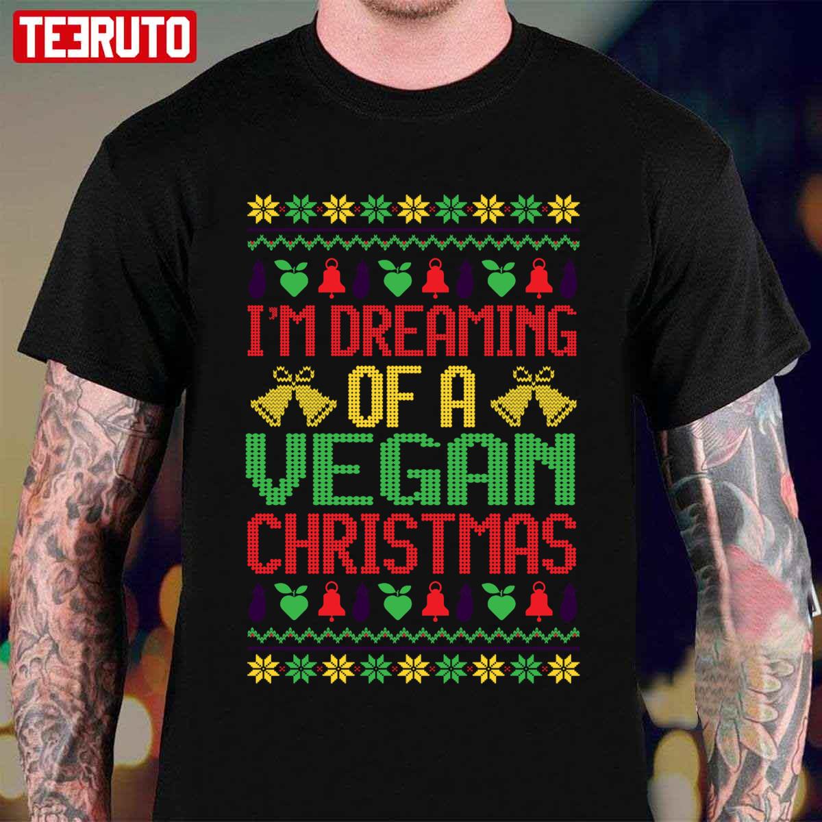 Fair Isle I’m Dreaming Of A Vegan Christmas Unisex T-Shirt