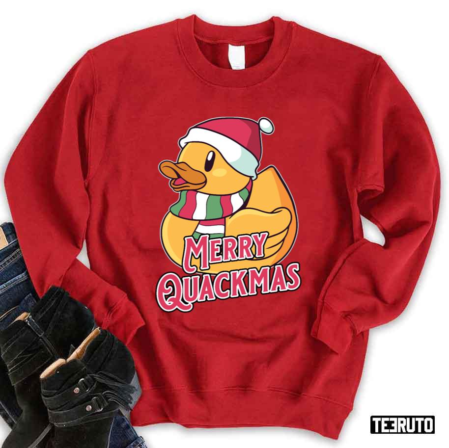 Funny Merry Quackmas Rubber Ducky Christmas Unisex Sweatshirt