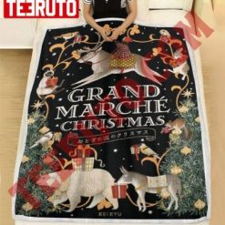 Grand Marche Christmas Night Xmas Fleece Blanket