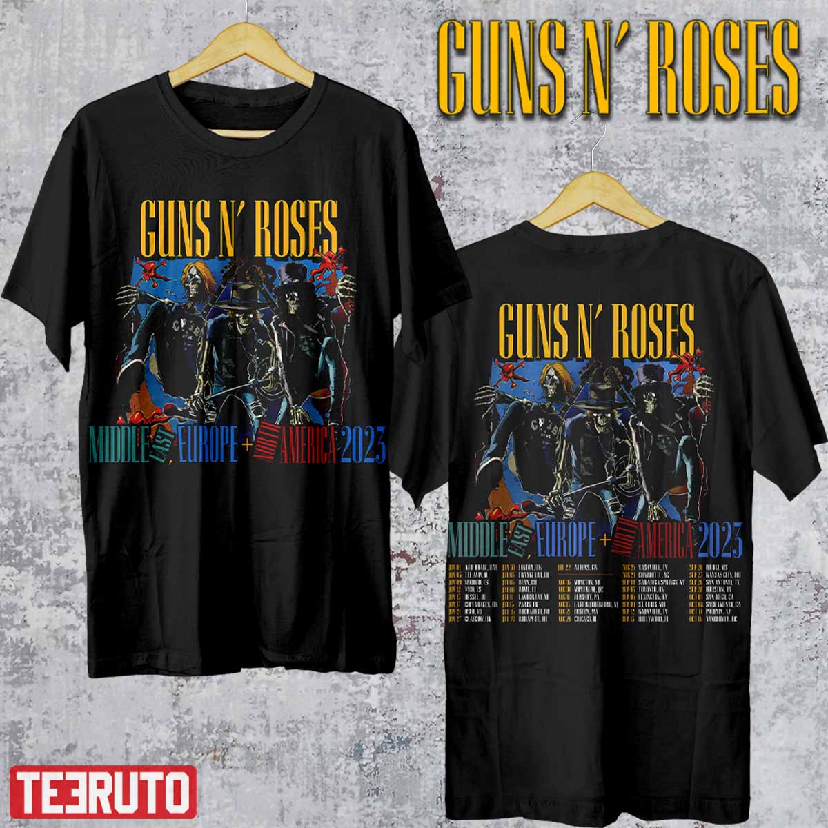 Guns N' Roses Middle East Europe + North America 2023 Tour Unisex T-Shirt
