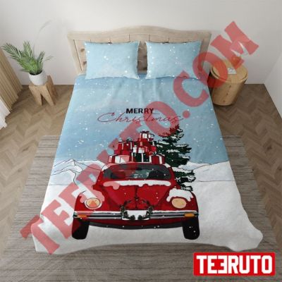 Holiday Red Car Christmas Tree 2023 Bedding Sets