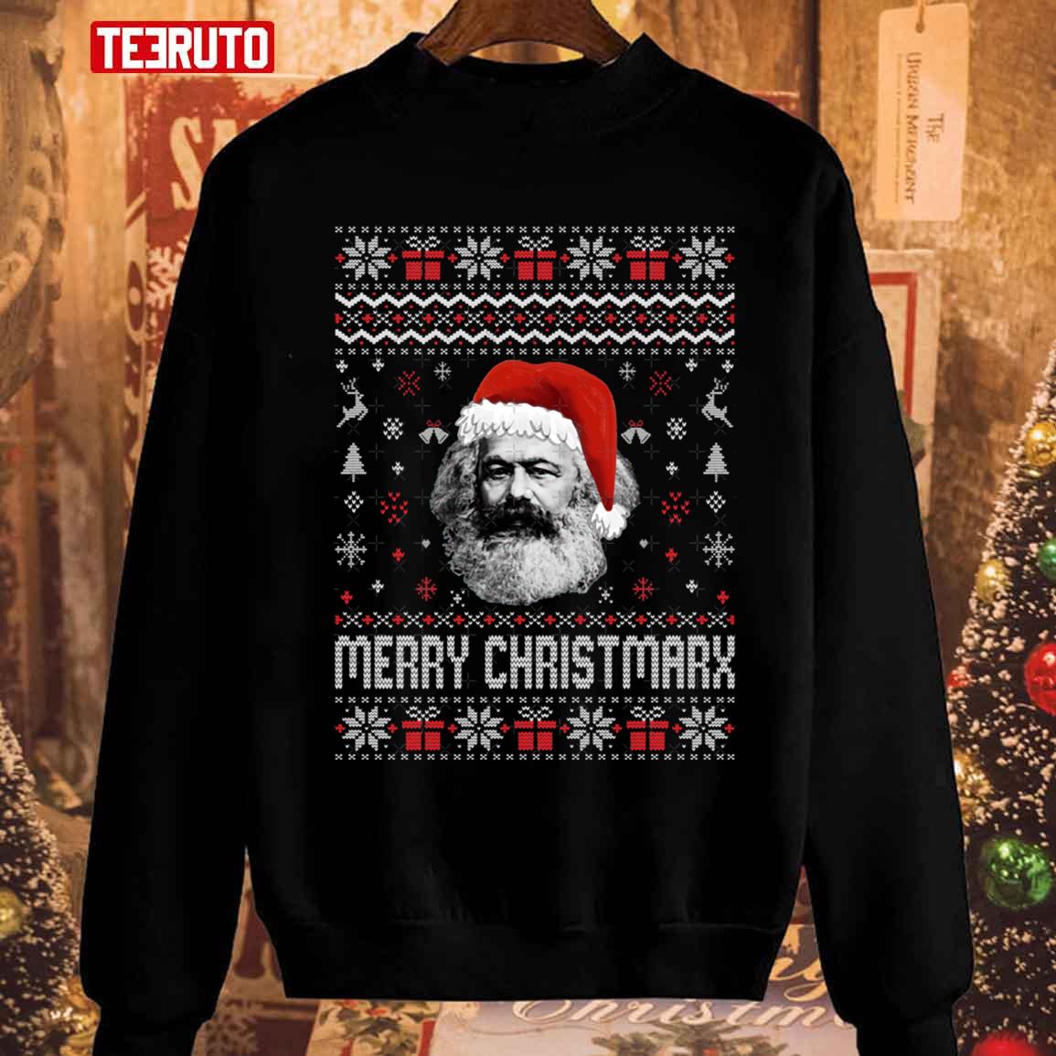 Merry Christmarx Karl Marx Merry Christmarx Communist C Unisex Sweatshirt