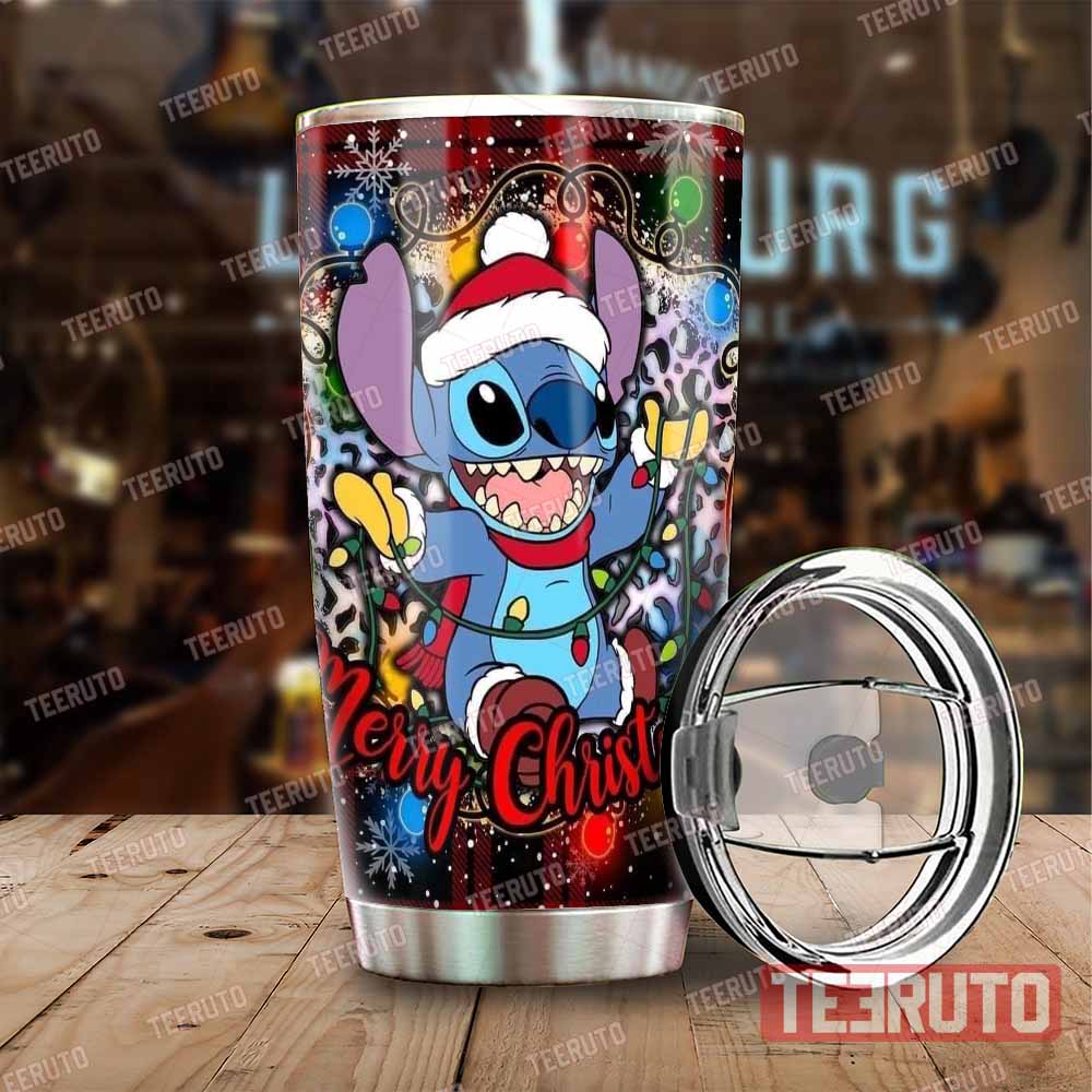 Merry Christmas Stitch Santa Stainless Tumbler