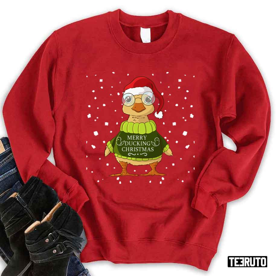 Merry Ducking Christmas Chibi Unisex Sweatshirt