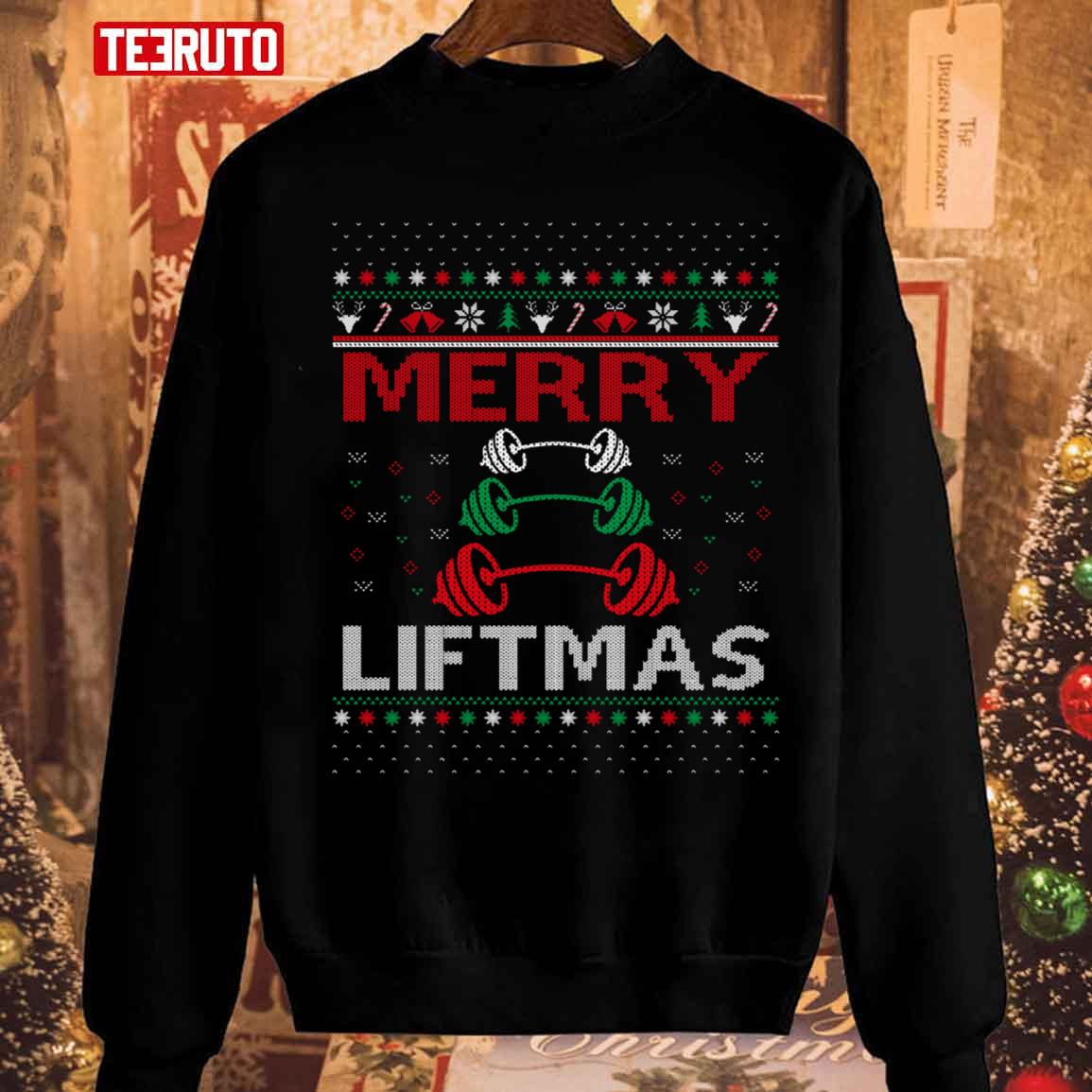 Merry Liftmas Funny Gym Fitness Unisex Sweatshirt