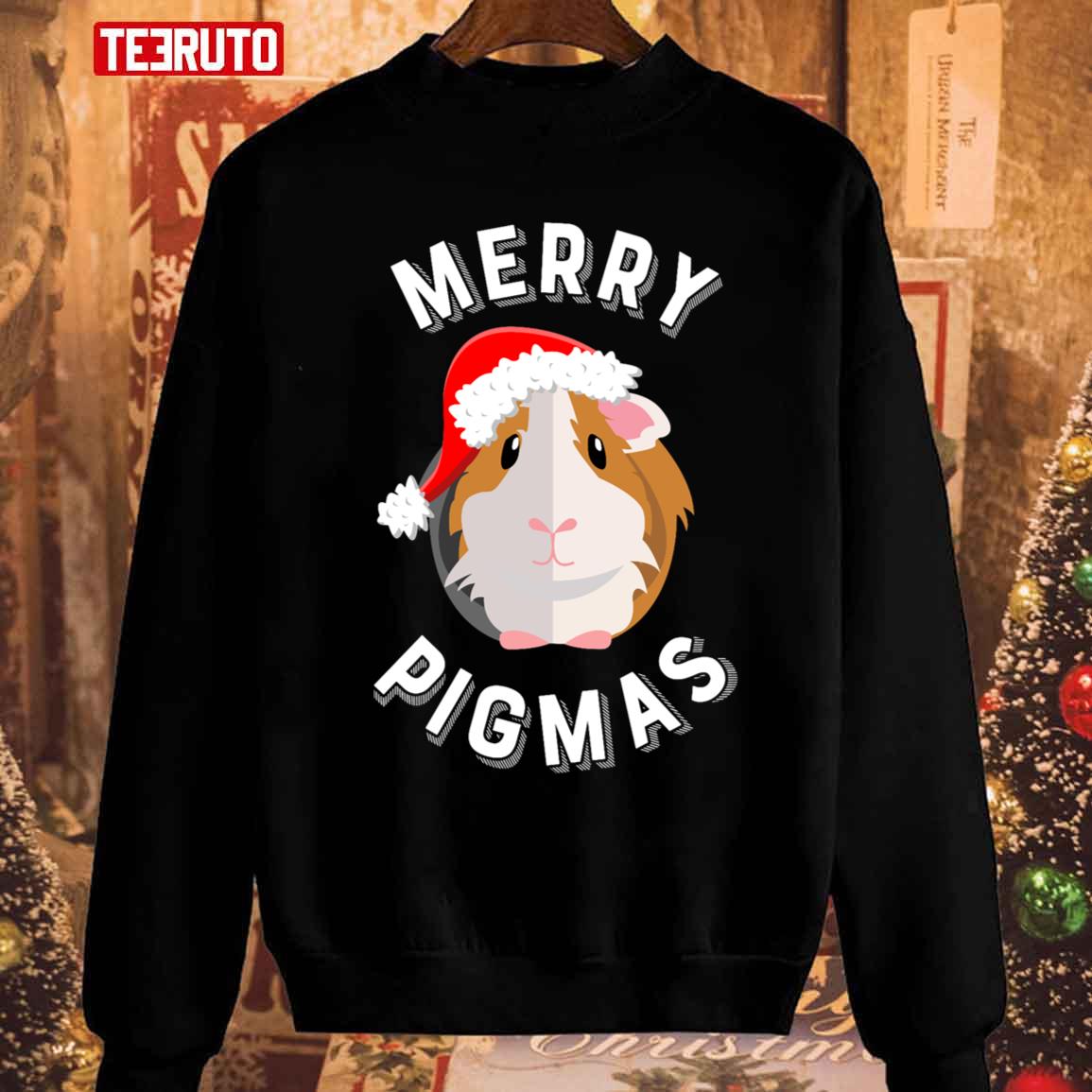 Merry Pigmas Cute And Guinea Pig Christmas Design Vintage Sweatshirt