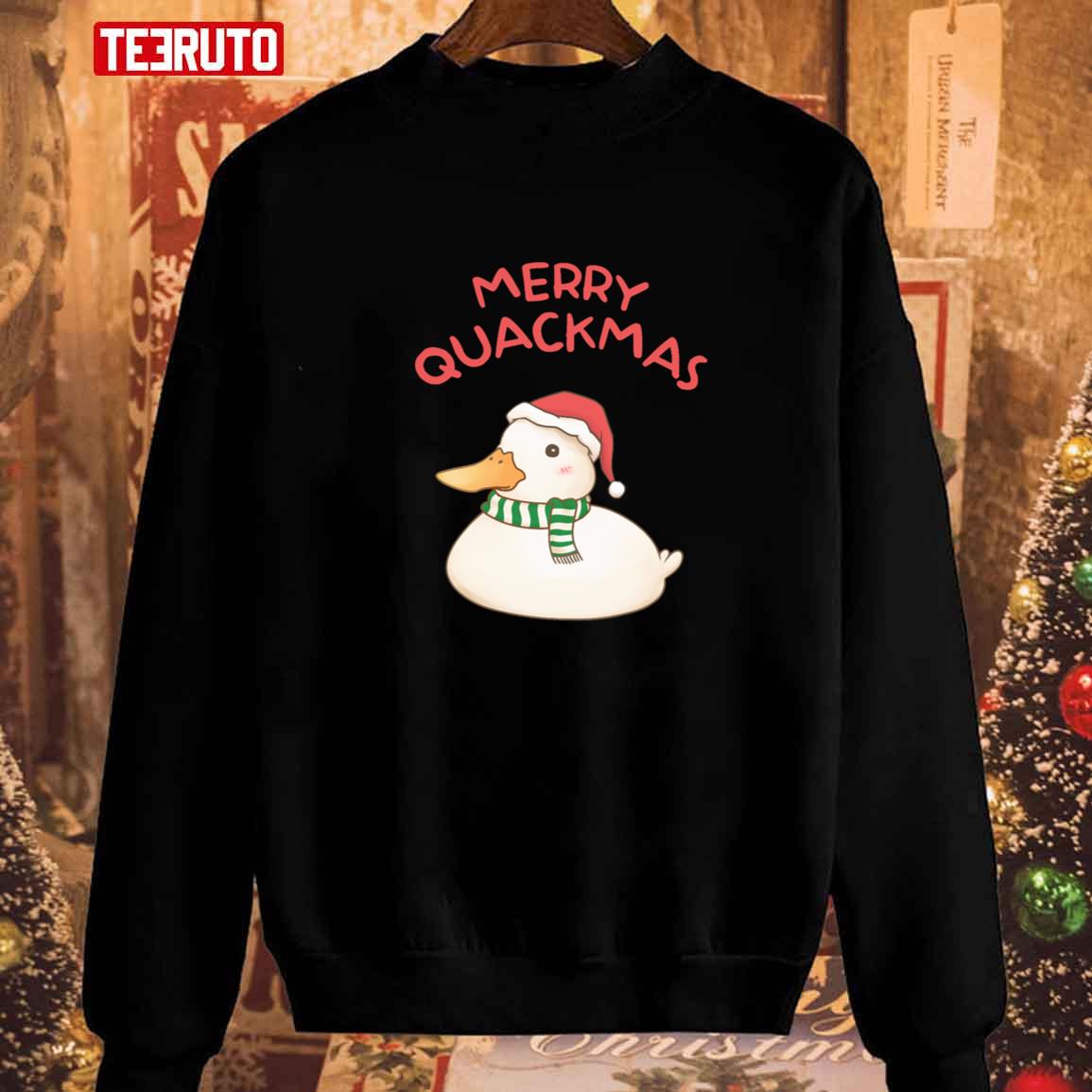 Merry Quackmas Cute Christmas Duck Unisex Sweatshirt