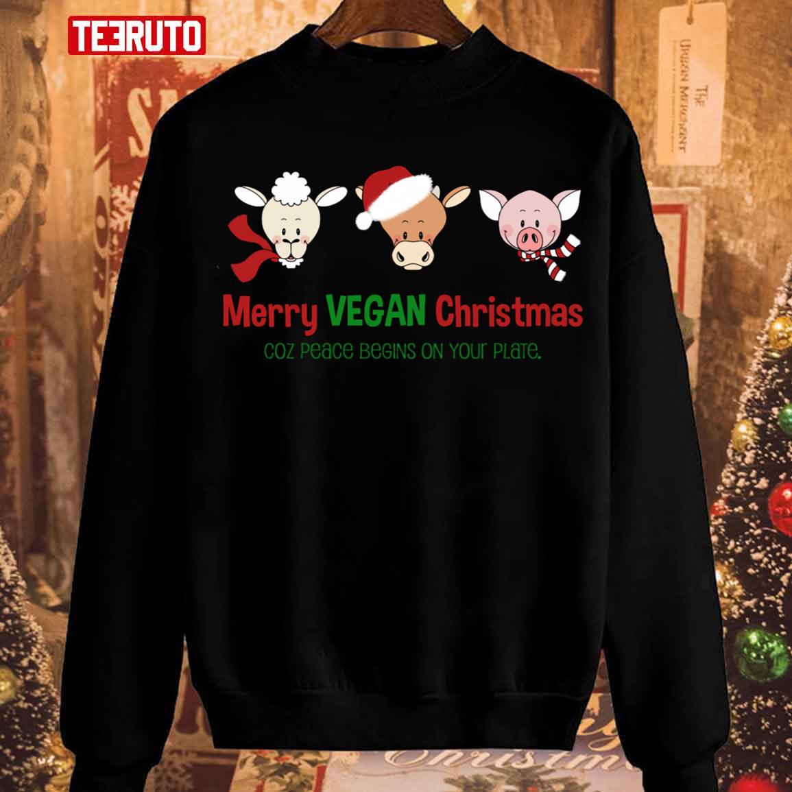 Merry Vegan Christmas Relaxed Fit Sweatshirt