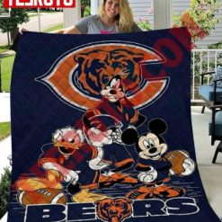 Mickey Donald Pluto Chicago Bears Nfl Football Team Quilt Blanket