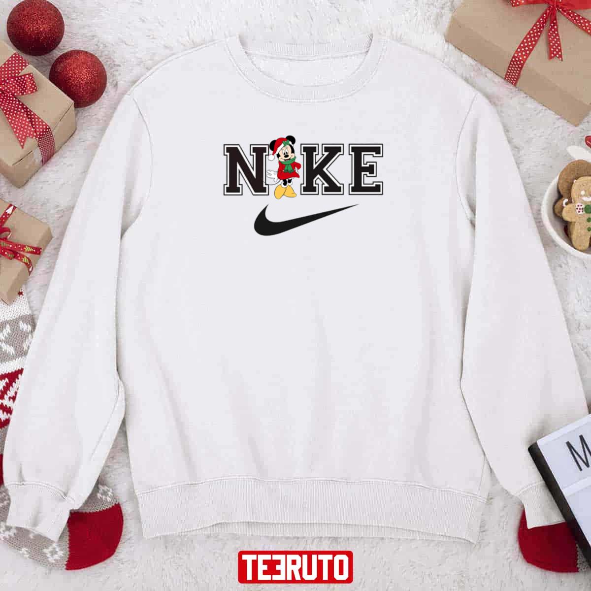Mickey Mouse Cartoon Nike Logo Christmas Sweatshirt