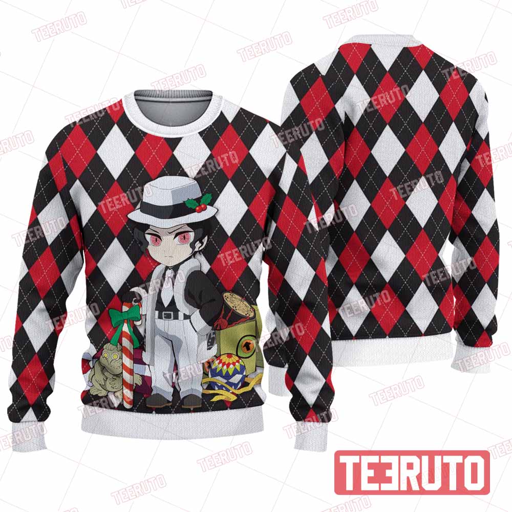 Muzan Kibutsuji Demon Slayer Ver 01 Christmas Agyle Knitted Sweater