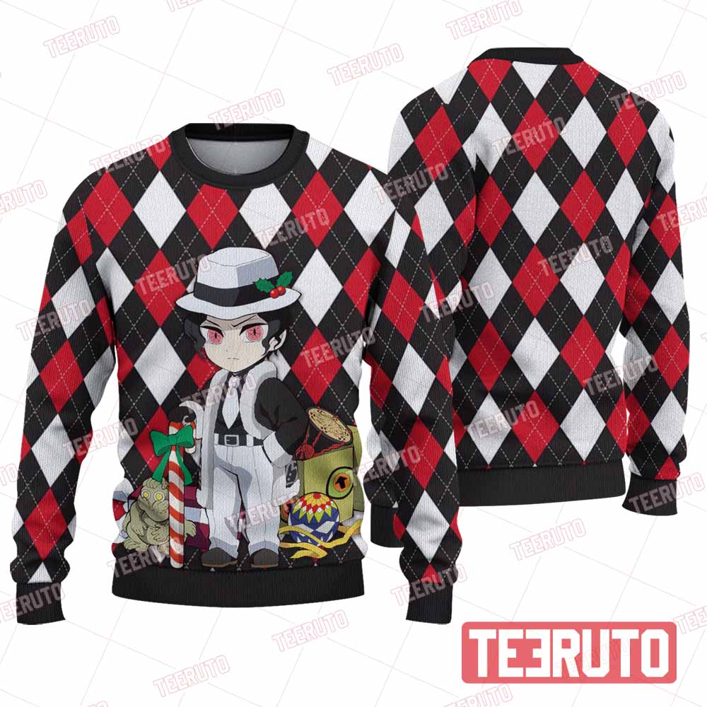 Muzan Kibutsuji Demon Slayer Ver 02 Christmas Agyle Knitted Sweater