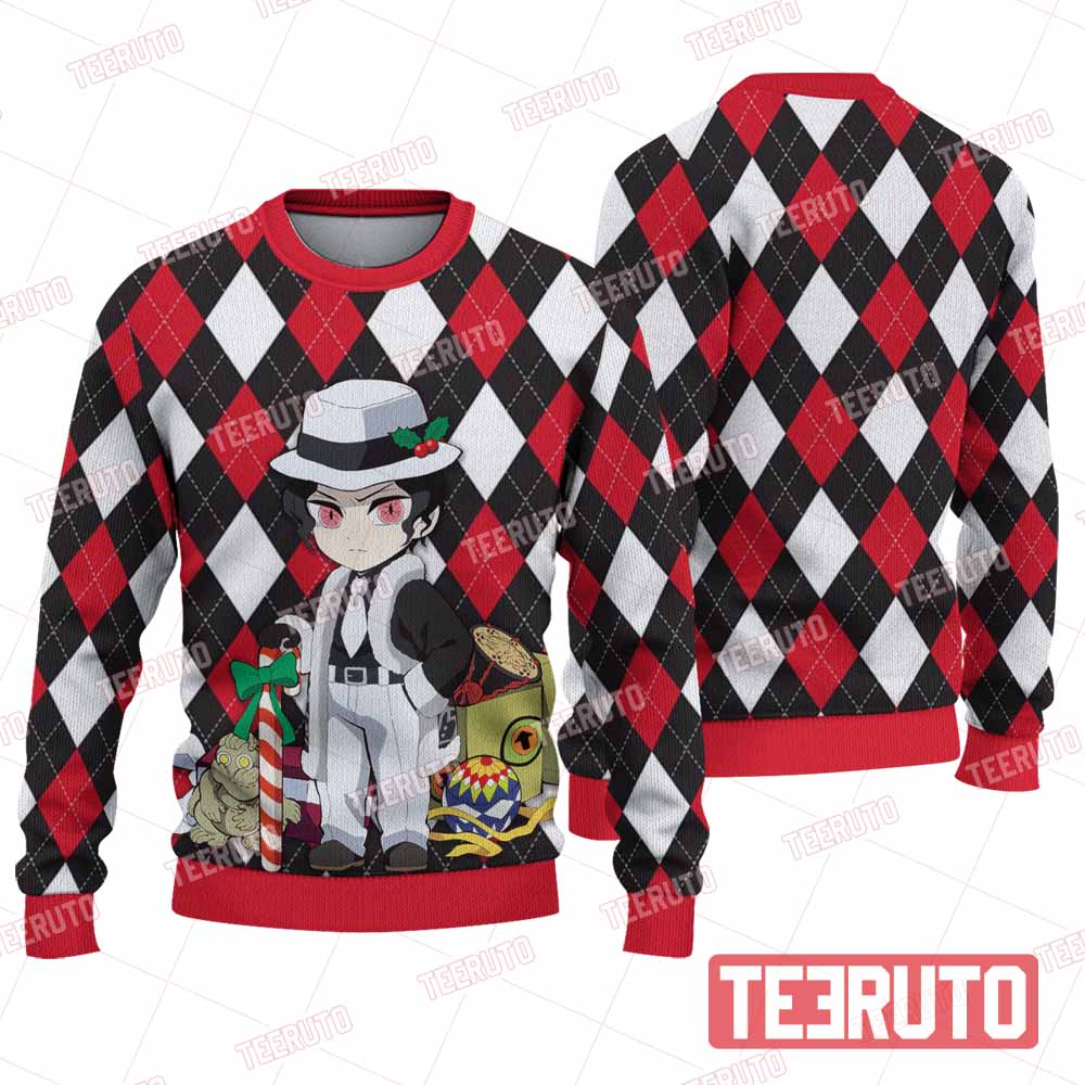 Muzan Kibutsuji Demon Slayer Ver 03 Christmas Agyle Knitted Sweater
