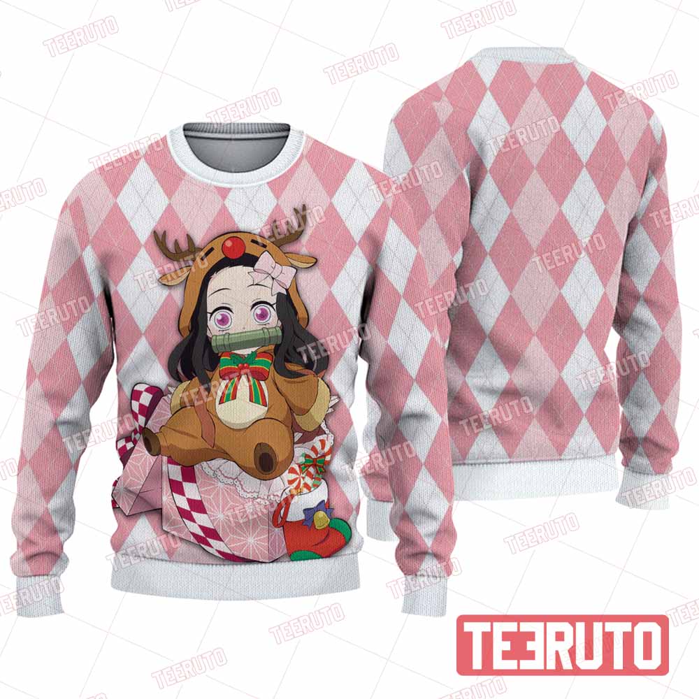 Nezuko Kamado Demon Slayer (Ver 02) Christmas Agyle Knitted Sweater