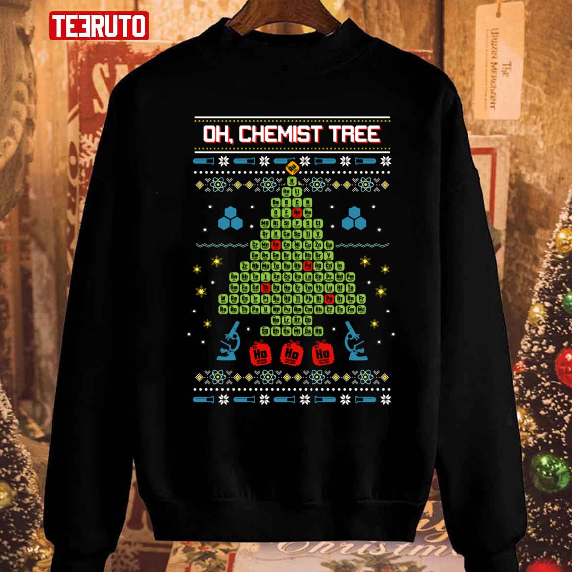 Oh Chemist Tree Christmas Sweat Vintage Sweatshirt