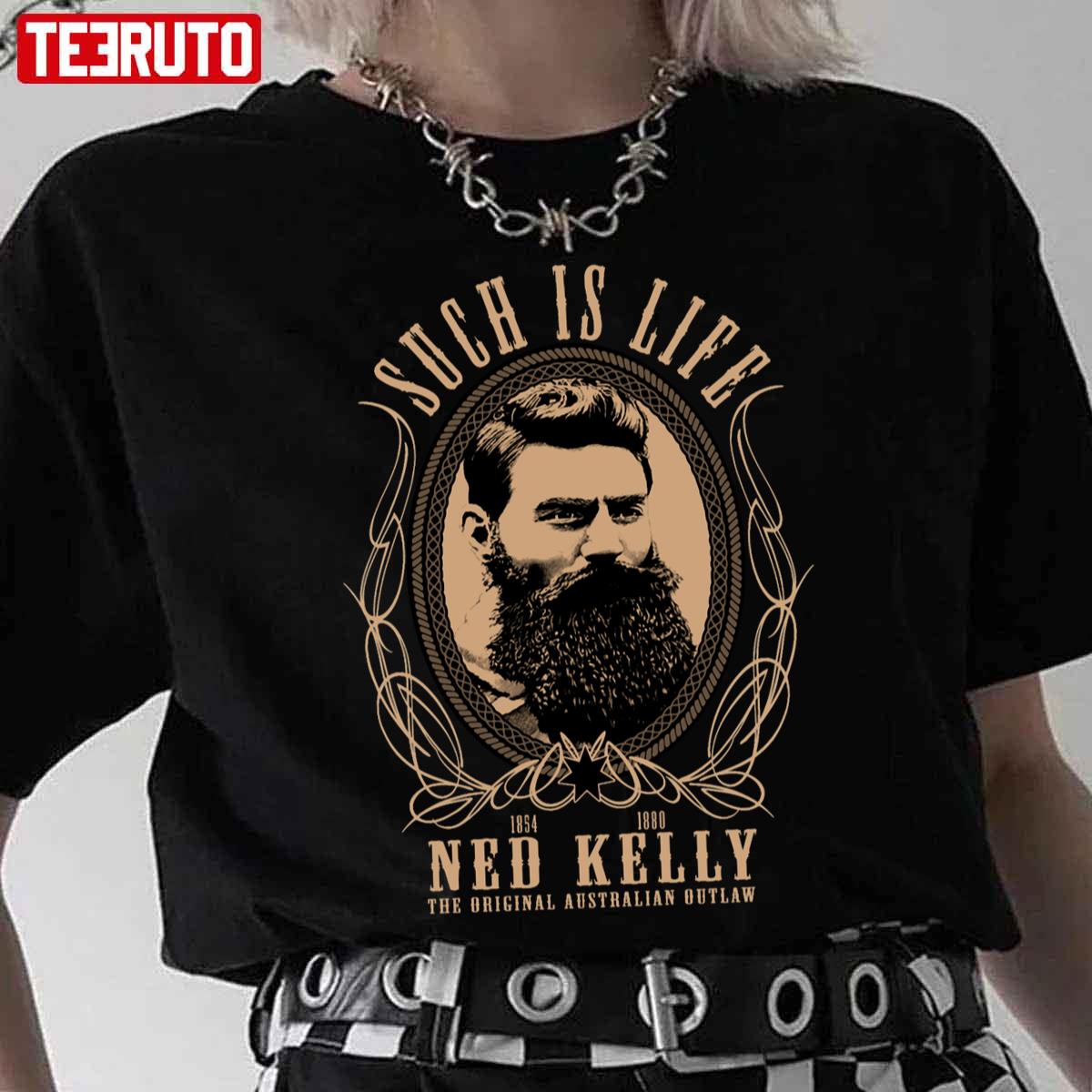 Original Outlaw Design In Cream Ned Kelly Unisex T-Shirt