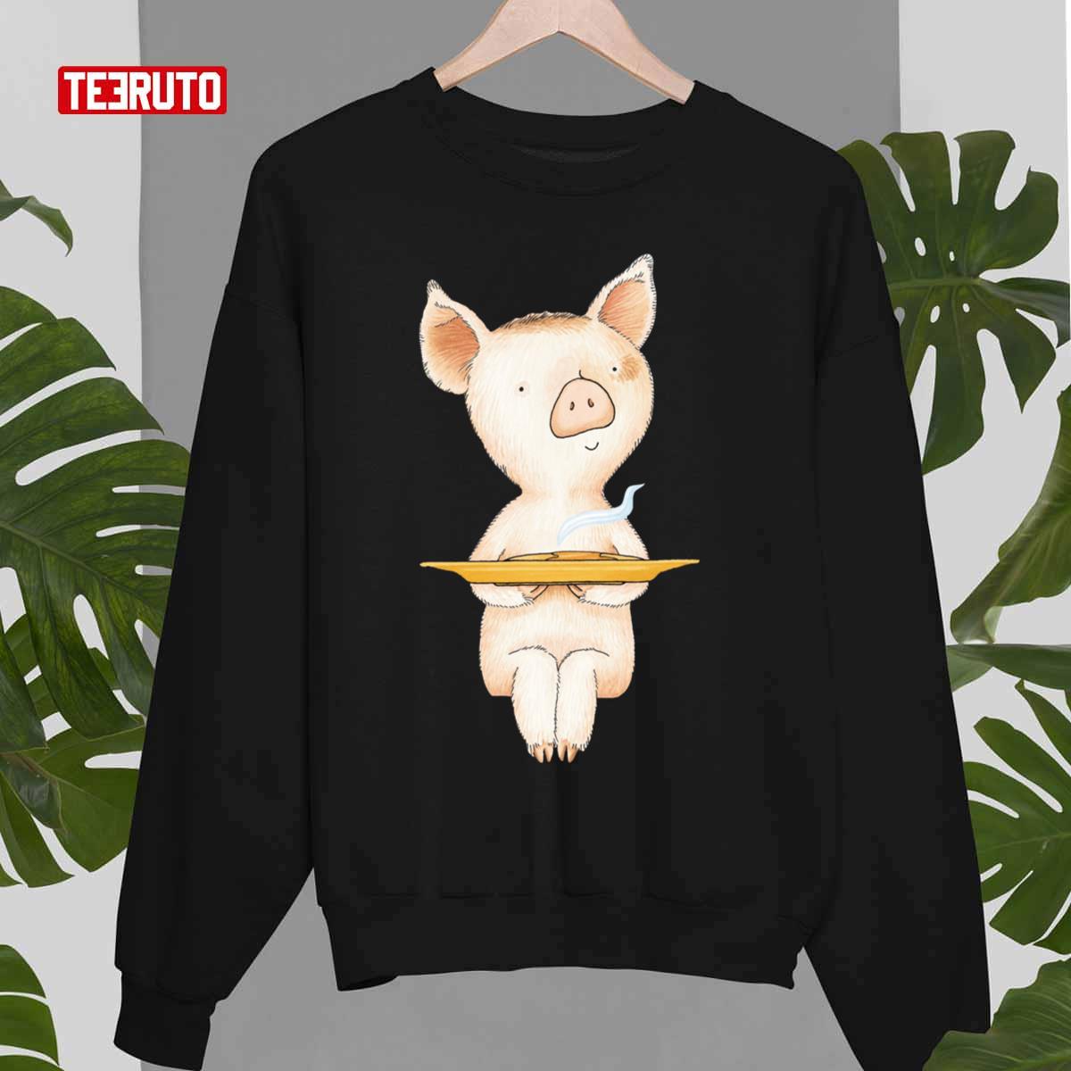 Pancake Pig Illustration Unisex Sweatshirt