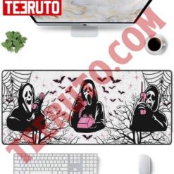 Pink Cute Ghost Screams Movie Halloween Mouse Pad