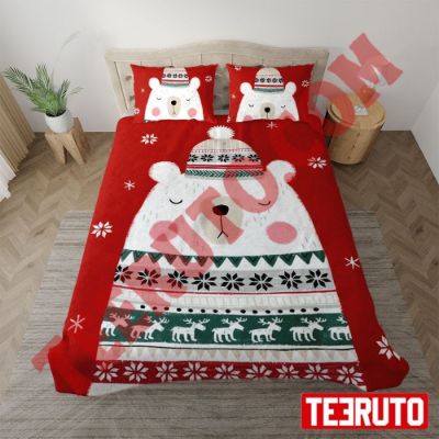 Polar Bear Mery Christmas Red Bedding Sets