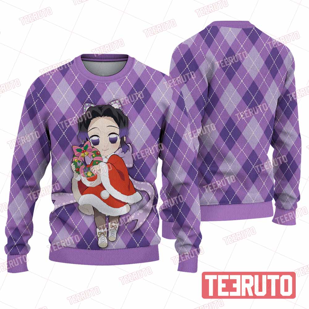 Shinobu Kocho Demon Slayer Christmas Agyle Knitted Sweater