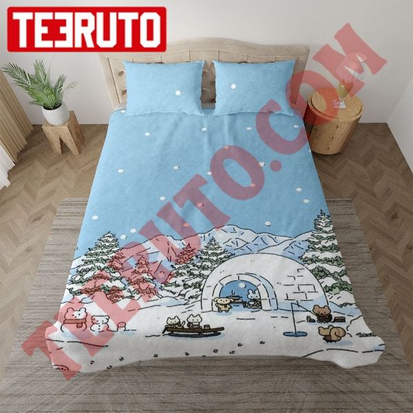 Snow In December Cartoon Christmas Season Bedding Sets