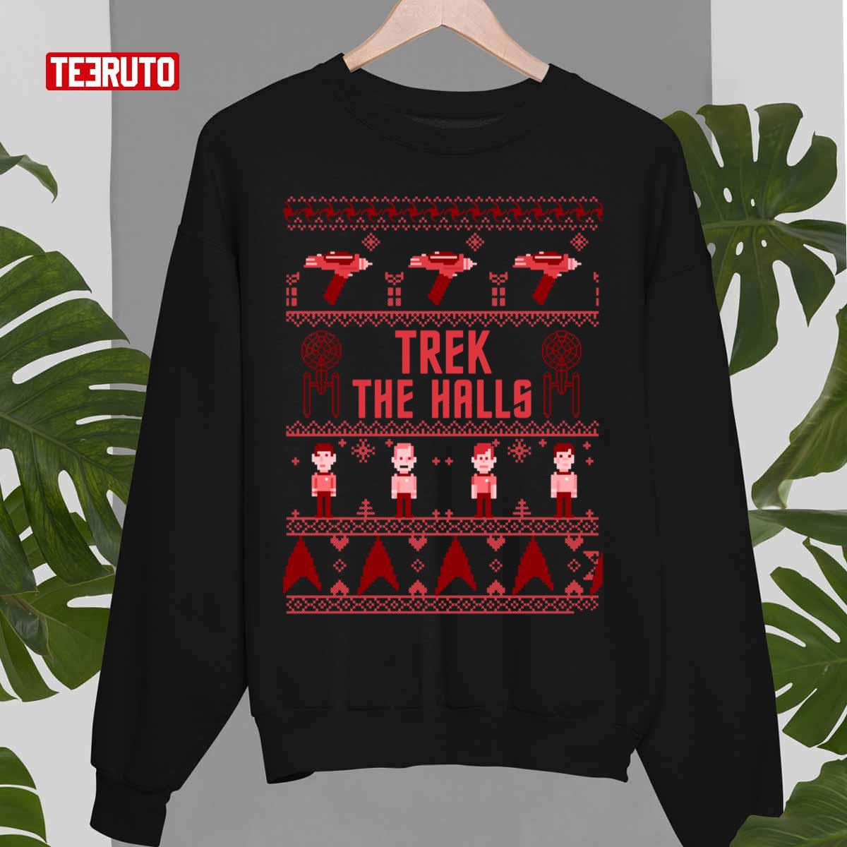 Star Trek Trek The Halls Logo Ugly Christmas Unisex Sweatshirt