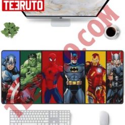 Superheroes From Marvel And Dc Batman Spiderman Hulk Mouse Pad