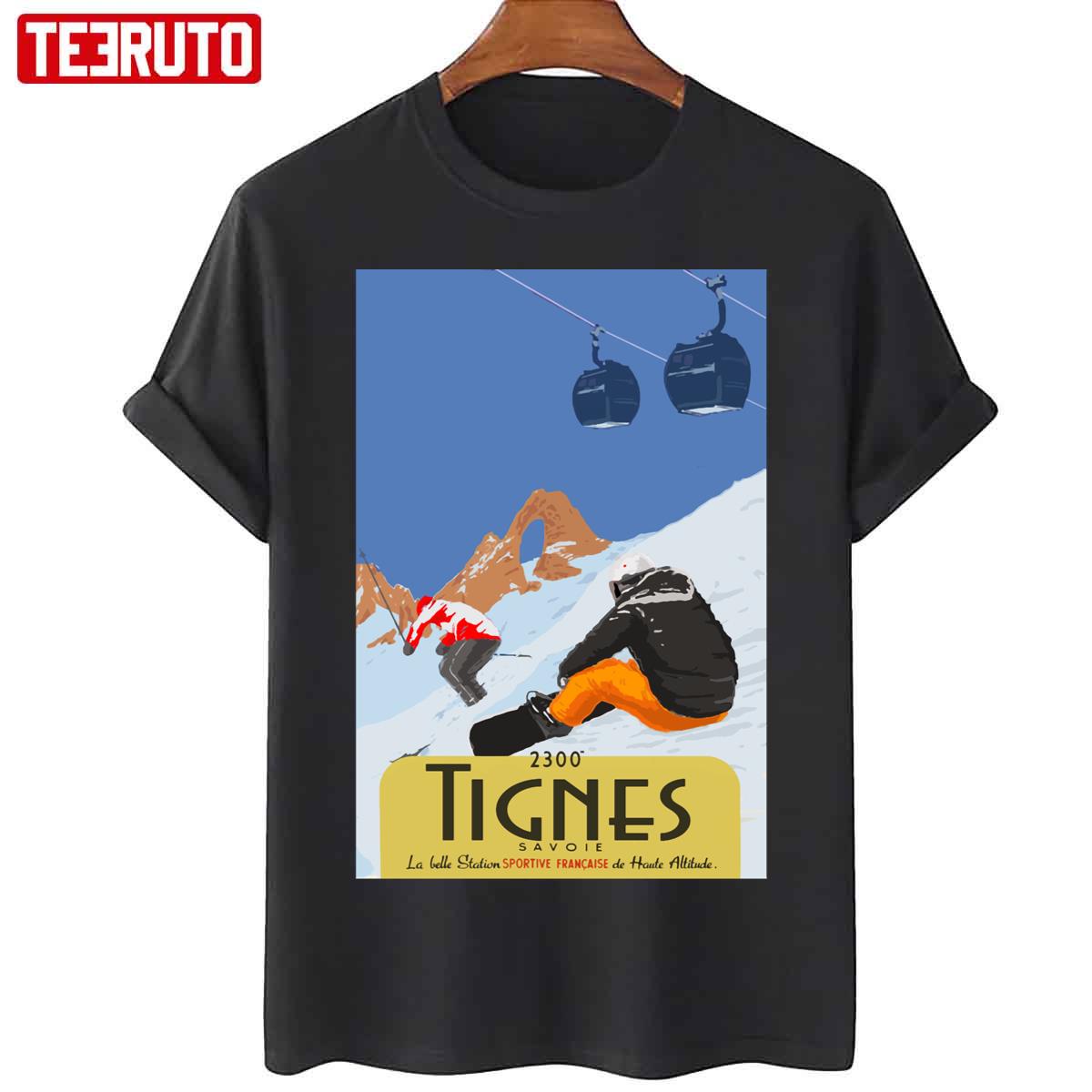 Tignes 2300 Vintage Style Ski Unisex T-Shirt