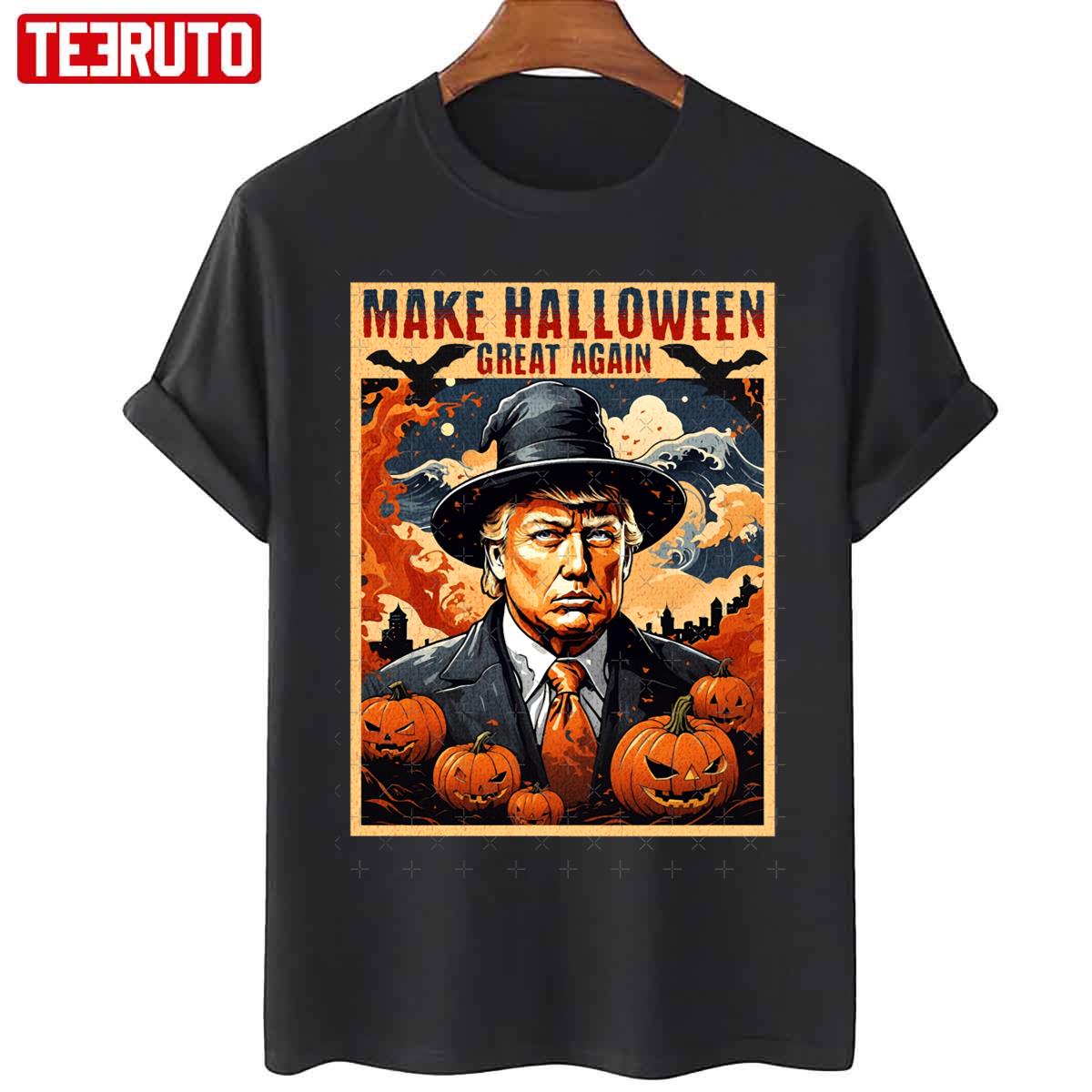 Trump Mugshot Trump Make Halloween Great Again Halloween 2023 Unisex T-Shirt