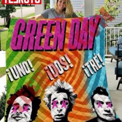 Uno Dos Tre Green Day Band Quilt Blanket