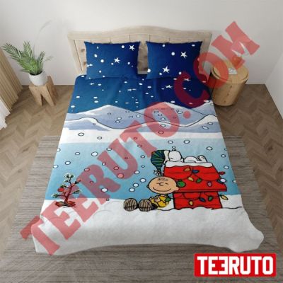 Vintage Christmas Snoopy From Peanuts Cartoon Bedding Sets